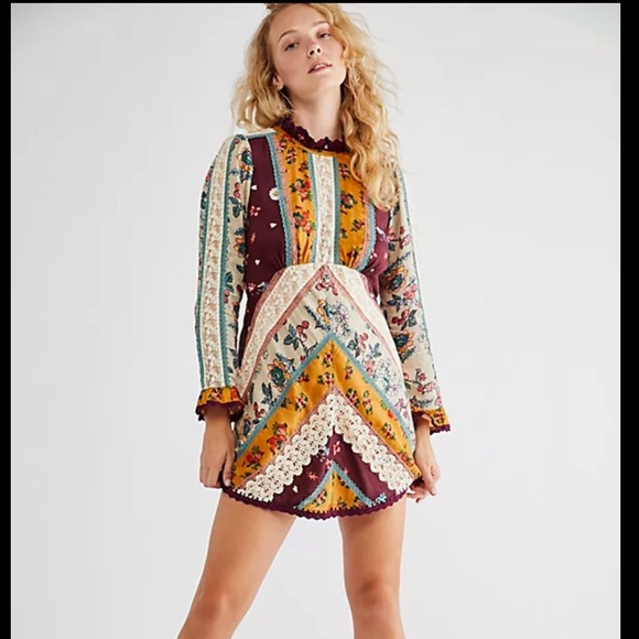 NWOT Free People Fall To Pieces Mini Dress - Picture 2 of 3